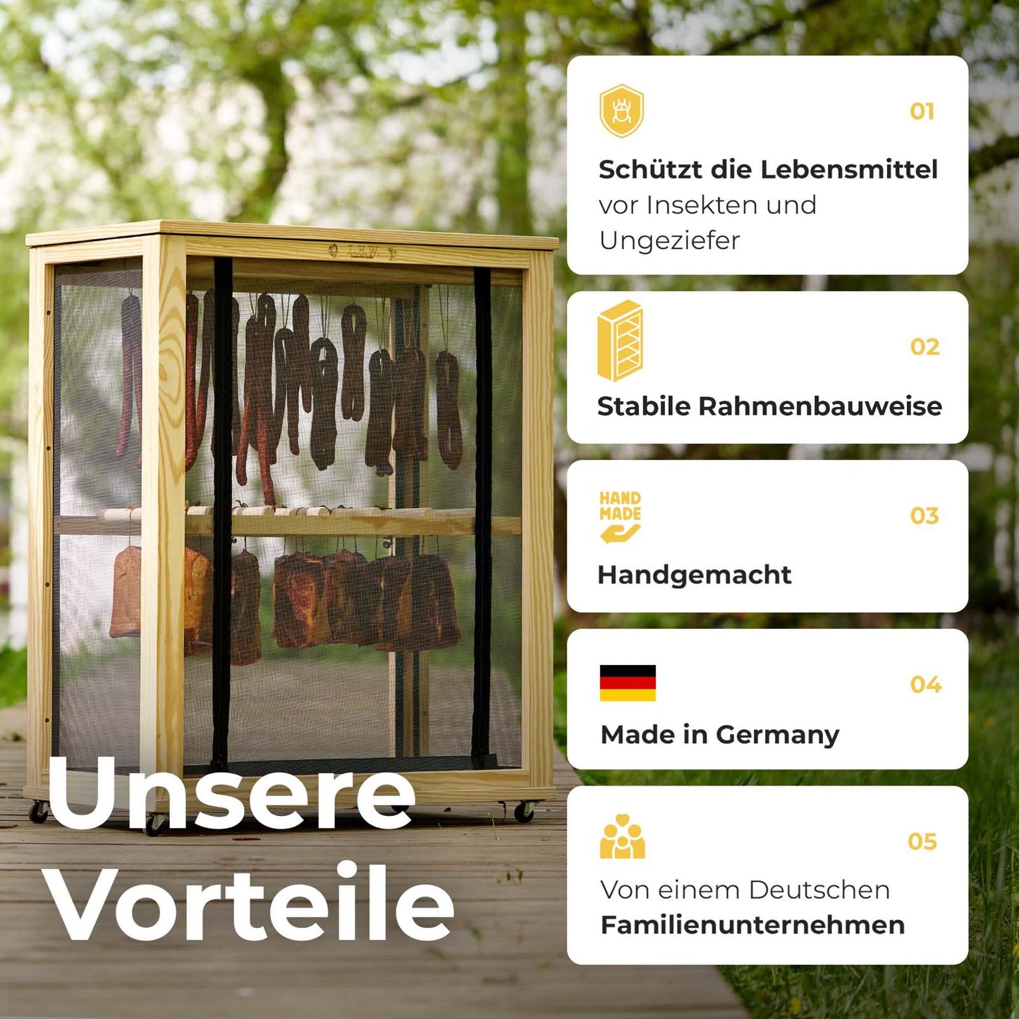 Reifekammer Modell 5 – stehende Ausführung mit Dämpfer & Scharnieren