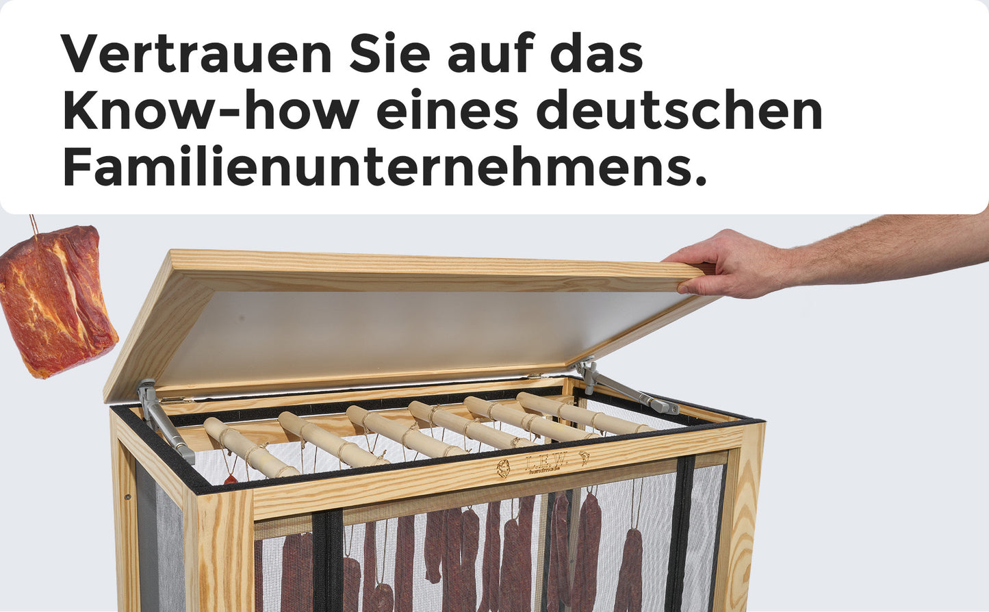 Reifekammer Modell 5 – stehende Ausführung mit Dämpfer & Scharnieren